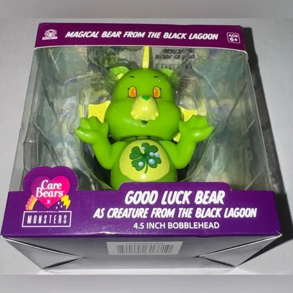 Care Bears Good Luck Bear as Creature from the Black Lagoon 4.5 inch Bobblehead - Picture 7 of 9